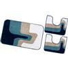 emmevi Tappeto Bagno Parure Girowater Set 3 Pezzi Morbido Shaggy Assorbente Antiscivolo Lavabile Blu