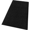 emmevi Tappeto Cucina 3D Antiscivolo Tinta Unita Elegente Lavabile Morbido Assorbente Mod.EVITA 50X80 NERO