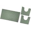 emmevi Tappeto Bagno Set 3 Pezzi Design Intrecciato 3D Morbido Assorbente Antiscivolo Lavabile Verde