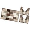 emmevi Tappeto Bagno Parure Morbido Girowater Antiscivolo Assorbe Lavabile mod.LILLA SET 3 PEZZI MARRONE