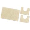 emmevi Tappeto Bagno Set 3 Pezzi 100% Cotone Morbido Antiscivolo Parure Lavabile Mod.SOFTY SET 3 PZ BEIGE