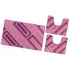 emmevi Tappeto Bagno Moderno Parure Set 3 Pezzi Soffice Shaggy Assorbente Antiscivolo Lavabile Rosa