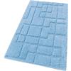 emmevi Tappeto Bagno Puro Cotone Morbido 3D Camera Sendiletto Soffice Lavabile mod.SNAKE 55X120 AZZURRO (T)