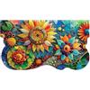 emmevi Tappeto Cucina Gomma Pvc Stampa HD Mosaico Floreale Girasole Antimacchia Lavabile 50x90 cm