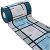 emmevi Tappeto Cucina Bordato Antiscivolo Moderno Passatoia Colori Accesi Marmorizzato 50x115 Cm Blu