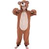 Sincere Party Fleece Lovely Bear Ocesie Costume, tuta da orso con cappuccio vivido per ragazzi e ragazze L(8-10)