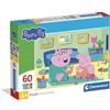 Clementoni - Puzzle per Bambini 60 Pezzi Supercolor, per Bambini 4+ Anni, Illustrazione con Personaggi dal Cartone Peppa Pig, Idea Regalo, Made in Italy, 33,5x23,5 cm, 26312