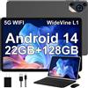 SKYEGG Tablet 10 Pollici Android 14 con 22 GB RAM + 128 GB ROM(Espandibile Fino