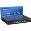VIMIN Switch PoE a 8 porte 10G, switch Ethernet PoE a 8 porte 10G Supporto IEEE802.3 a