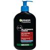 Garnier Gel Detergente, Per Pelli a Tendenza Acneica, Pulisce e Libera i Pori, Arricchito con Carbone Attivo, BHA (Acido Salicilico), Formula Vegana, Pure Active, 250ml