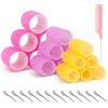 Romon Set di Bigodini, 31 pezzi Colorati Senza Calore, Autoadesivi 40mm 30mm 20mm con 12 Pezzi di Clip per Capelli 18 Hair Rollers 1 Pettine Grande