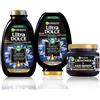 Garnier Ultra Dolce Routine Completa Carbone Magnetico, Kit con Shampoo, Balsamo e Maschera, Per Cute Grassa e Lunghezze Secche, Senza Siliconi, 300 ml + 250 ml + 340 ml
