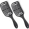 Vinabo 2 Spazzola Capelli, Spazzola Districante - Spazzola per Capelli Ventilata Curva Professionale per Capelli Bagnati e Asciutti, Spazzola per Massaggio Districante, per Donne/Uomini/Bambini