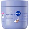 NIVEA Crema Corpo Vellutante 400 ml, Crema idratante corpo 72h, Con 3x Acido Ialuronico Puro e Burro di Karité, Body lotion dalla texture ricca, Assorbimento rapido, Per pelle secca