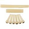 LYWSMSK Capotasto e sella in osso per chitarra acustica non sbiancata e 6 piroli per ponte, con guscio perlato, compatibili con chitarra acustica serie YMH LL/A