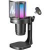MAONO DGM20W Microfono wireless per PC, microfono USB a condensatore per streaming di giochi con cancellazione del rumore e muto rapido, controllo del guadagno, RGB, jack per cuffie, software
