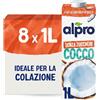 ALPRO SENZA ZUCCHERI, Bevanda al COCCO, 100% vegetale con vitamine B2, B12 e D (8 confezioni x 1 Litro)