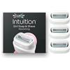 Wilkinson Sword Intuition 2in1 Soap & Shave Nourishing rasoi da donna, sapone vegano integrato, 3 ricariche rasoio da donna