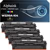 alphaink 4 Toner CON CHIP Compatibili con HP 207A W2210A W2211A W2212A W2213A per stampanti HP Color Laserjet Pro M255DW M255NW MFP M282NW M283FDN M283FDW M283CDW
