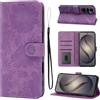 LSPCASA Custodia a portafoglio per Samsung Galaxy S26, in pelle PU, con scomparti per carte, funzione leggio, crisantemo, viola