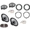 Superauto hi-fi Kit 6 Casse 165 mm Compatibile con Fiat Panda dal 2003 al 2012 169 seconda serie Con Adattatori E Supporti tweeter Altoparlanti Hertz ANTERIORE e POSTERIORE