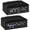 CWWK Mini PC N100 Fanless Industrial, 2x RS232/RS485 COM, 2 x Gigabit LAN, Micro Embedded Mini Computer Box, DDR4 16GB RAM 512GB NVMe SSD, SIM, SATA, Mini-PCIe, HD, VGA, 6USB