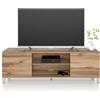 Mobili Fiver, Mobile Porta Tv Rachele, Rovere Rustico, 150 cmx42 cmx48 cm, Mobile Tv moderno per tv fino a 65'', Made in Italy