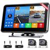Hikity 4K DVR Doppio 1080P Telecamera Retromarcia per Auto con Monitor 7 Pollici IPS Visione Notturna IP68 Impermeabile Telecamera Posteriore Android Cast per Campeggio Auto Caravan Camion 9-32V