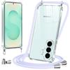 Vauki Cover per Samsung Galaxy S26 con Cordino, Custodia con Laccio Collana Tracolla Trasparente Silicone TPU+PC Bumper Back Antigraffio Proteggere Case Corda per Samsung Galaxy S26 6,3, Viola