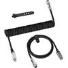 ATTACK SHARK C01 PRO Cavo USB C a Spirale per Tastiera Gaming, Da Tipo C a USB A, Cavo di Ricarica per Tastiera Meccanica Intrecciato a Doppio Strato con Connettore Aviator Rimovibile, Nero