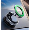 Romuto Supporto Telefono Auto Ventosa Magnetico,Porta Cellulare Auto Magnetico per MagSafe con 360°Braccio Metallico [Ultra Stabile] Portacellulare Auto per Schermo/Cucina/Palestra Accessori Auto Kit