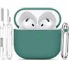 Joremx Custodia in Silicone Unica per AirPods 4 (Verde Pino)