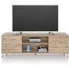 Mobili Fiver, Mobile Porta Tv Rachele, color Quercia, 150 cmx42 cmx48 cm, Mobile Tv moderno per tv fino a 65'', Made in Italy