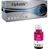 alphaink Flacone di Inchiostro di Ricarica Compatibile per HP Smart Tank 70ml Magenta per Cartuccia per HP Smart Tank 455 457 510 513 516 519 536 539 555 570 655 559 7005