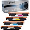 alphaink Kit 4 Toner Compatibili con HP 126A CE310A CE311A CE312A CE313A per HP Laserjet Pro 100 Color MFP M175 M175A M175nw M176 M176FN M177 M177FW M275 M275NW CP1025 CP1025nw