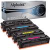 alphaink 4 Toner SENZA CHIP Compatibili con HP 216A W2410A W2411A W2412A W2413A per stampanti HP Color Laserjet Pro M155A M155DW M155NW M182N183FW M183FDW