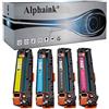 alphaink 4 Toner Compatibili con HP 205A CF530A CF531A CF532A CF533A Cartucce Toner Compatibile per HP Color Laserjet Pro M181FW M181 M180 180N M154A M154NW M154 (1Nero 1Ciano 1Magenta 1Giallo)