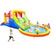 Ballsea Baralir Grande castello gonfiabile per bambini, con scivolo bagnato e asciutto, parco giochi avventura per il giardino, può contenere fino a 5 bambini/200 kg (senza ventola), 6,28 L x 2,93 W x 1,95 H