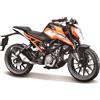 Burago Bburago - KTM 250 Duke, Moto Diecast in Scala 1:18, Replica Dettagliata con Livrea Arancione/Nera, Design Sportivo, Licenza Ufficiale KTM, Età Consigliata 3+ Anni