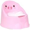 AZIAMOR Vasino Dumbo Con Seduta Anatomica e Schienale Rialzato, Contenitore Estraibile, Funzione Sgabello, Per Bambini 6 Mesi-6 Anni, Rosa, 35x37,7x30,2 cm