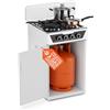 Avilia - Piano Cottura 4 Fuochi Gas da Appoggio con Vano Portabombola Integrato, Cucina a Libera Installazione per Interni ed Esterni, Struttura Robusta Compatta e Facile da Usare Bianco (Bianco)