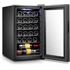 Wintem Cantinetta Refrigerata per Vino con Porta in Vetro Temperato e Struttura in Metallo - Display Touch, Luce Led, 5 Ripiani e Cestello, Nero, 220V/50Hz, 70L, 24 Bottiglie