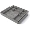 Emuca - Kit cassetto organizzatore e telaio regolabile Quartz per armadi, chiusura ammortizzata e estrazione totale, modulo da 60 cm, finitura titanio