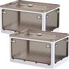 JOYBOS Set di 2 scatole portaoggetti per vestiti, 80 L (40 x 2), pieghevole, in plastica