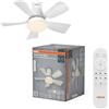 OSRAM Ventilatore da soffitto LED Leste, bianco, 21 W, 1.200 lm, 3000/4000/6500 K, 445 mm, angolo di emissione 110°, durata 20.000 h, IP20, dimmerabile, telecomando incluso