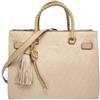 Liu Jo Borsa a Mano Manhattan con Logo Allover, Beige Neutro, Similpelle, 32x26x16 cm, con Tracolla Regolabile e Nappa Decorativa