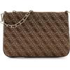 GUESS borsetta borsa per utensili Flat Pouch Latte Logo marrone chiaro