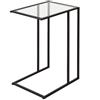AKTIVE Tavolino Max Home, 40x30x59 cm, Portata massima 5 kg, Forma a C, Tavoli in vetro, Struttura in metallo nero, Decorativo, Soggiorno, Camera da letto, Moderno (18502)