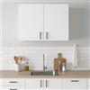 Dmora - Mobile pensile 2 ante Este, Armadietto sospeso, Mobiletto a muro, Armadio ausiliario multifunzione, 80x34 h59 cm, Bianco