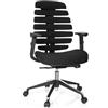 HJH Office 714500 Sedia da Ufficio Girevole ERGO LINE II Tessuto Nero, braccioli, ergonomici Schienale